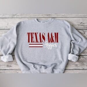 Texas A&M Striped Crewneck